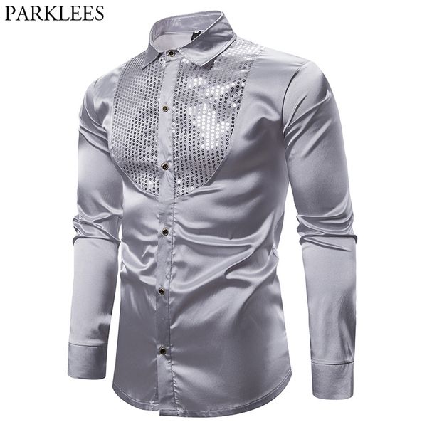 glitter silver silk satin shirt men brand new mens sequin tuxedo dress shirts slim fit club party dance costume chemise homme, White;black
glitter silver silk satin shirt men brand new mens sequin tuxedo dress shirts slim fit club party dance costume chemise homme, White;black