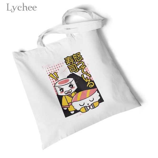 shopping bags lychee harajuku casual women canvas bag sushi printed simple large capacity girls handbags reusable tote
shopping bags lychee harajuku casual women canvas bag sushi printed simple large capacity girls handbags reusable tote