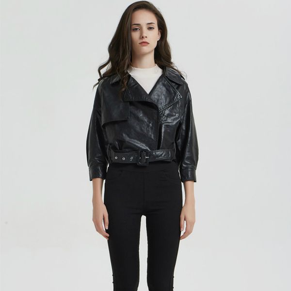 solid washed pu coat short length zipper motorcycle modis ladies basic jacket with sashes 2019 autumn women black leather jacket
solid washed pu coat short length zipper motorcycle modis ladies basic jacket with sashes 2019 autumn women black leather jacket