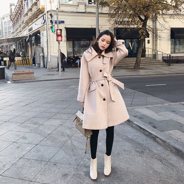 mishow 2019 autumn winter woolen coat causal women turndown collar single-breasted with belt thick coat mx18d9657, Black
mishow 2019 autumn winter woolen coat causal women turndown collar single-breasted with belt thick coat mx18d9657, Black