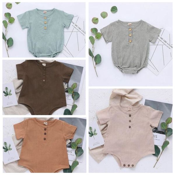 kids designer clothes baby summer short sleeve jumpsuits newborn cotton linen rompers child casual breathable solid bodysuit 5 color zyqa456, Blue
kids designer clothes baby summer short sleeve jumpsuits newborn cotton linen rompers child casual breathable solid bodysuit 5 color zyqa456, Blue