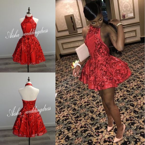 red homecoming dresses backless halter short prom dresses for black girls sequins african graduation dress 2019 cocktail party dress
red homecoming dresses backless halter short prom dresses for black girls sequins african graduation dress 2019 cocktail party dress