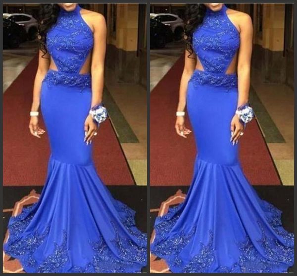 royal blue mermaid evening dresses black girl elegant bridal for women halter neck backless bespoke plus size prom party dresses, White;black
royal blue mermaid evening dresses black girl elegant bridal for women halter neck backless bespoke plus size prom party dresses, White;black