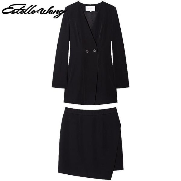 women spring black suit fashion casual long sleeve lace up waist irregular skirt dress 2 piece set female suit with skirt, White;black
women spring black suit fashion casual long sleeve lace up waist irregular skirt dress 2 piece set female suit with skirt, White;black