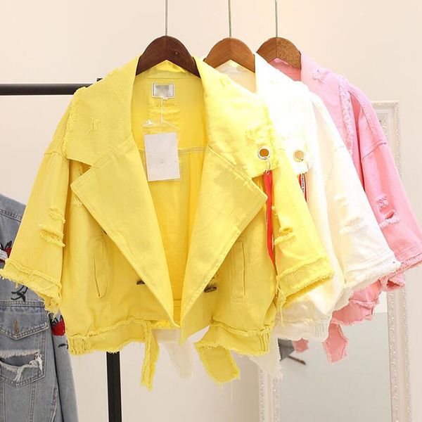 bright color denim jacket for women spring cool girl jacket short loose coat women hole cowboy coat half sleeve lady casual, Black;brown
bright color denim jacket for women spring cool girl jacket short loose coat women hole cowboy coat half sleeve lady casual, Black;brown