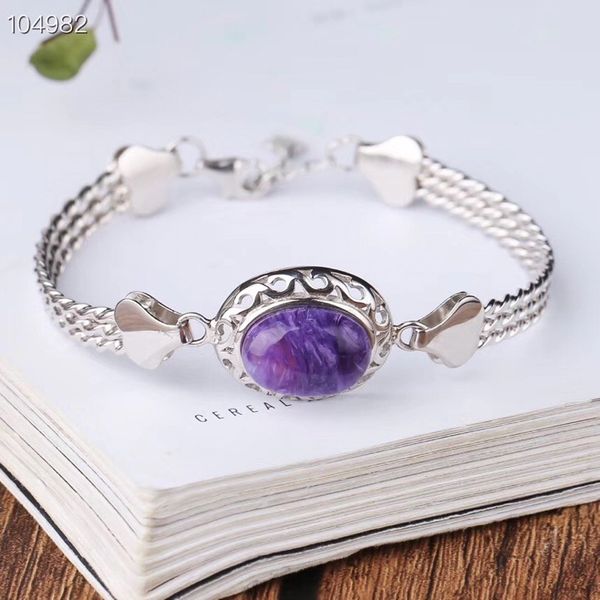 csj 100% natural charoite bracelet sterling 925 silver fine jewelry wedding party for women lady girl gift box, Golden;silver
csj 100% natural charoite bracelet sterling 925 silver fine jewelry wedding party for women lady girl gift box, Golden;silver