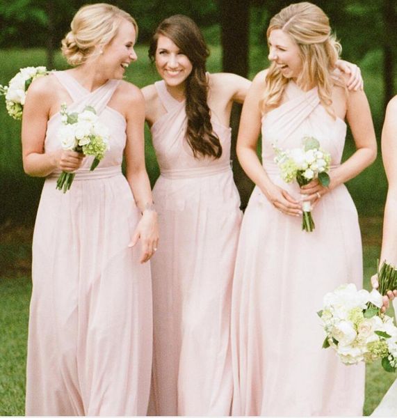 setwell a-line bridesmaid dresses criss cross straps floor length pleated simple long chiffon maid of honor gowns, White;pink
setwell a-line bridesmaid dresses criss cross straps floor length pleated simple long chiffon maid of honor gowns, White;pink