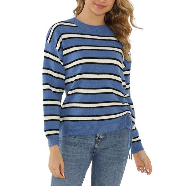 women o-neck patchwork stripe female sweaters plus size pullover roupas femininas long sleeve loose knitted sweater, White;black
women o-neck patchwork stripe female sweaters plus size pullover roupas femininas long sleeve loose knitted sweater, White;black