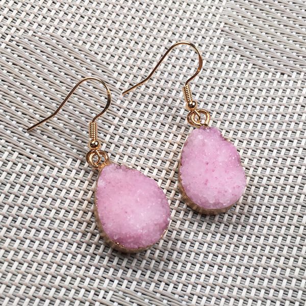 new nature stone earrings stud pink color handmade irregular shape crystal stone earring exquisite jewelry for women, Silver
new nature stone earrings stud pink color handmade irregular shape crystal stone earring exquisite jewelry for women, Silver