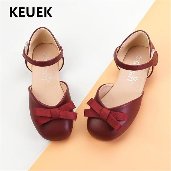 new children shoes kids fashion sweet bow sandals princess party dance comfortable flat girls toddler summer sandals 03, Black;red