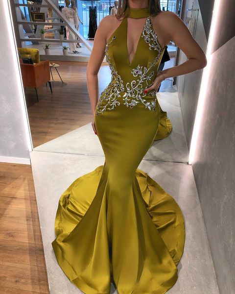 new fashion arabic aso ebi mermaid evening dresses halter neck beaded crystals prom dresses satin formal dress party gowns ogstuff, Black
new fashion arabic aso ebi mermaid evening dresses halter neck beaded crystals prom dresses satin formal dress party gowns ogstuff, Black