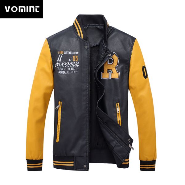 vomint new mens pu jacket baseball suit fashion embroidered letter leather jacket male preppy chic style 3xl 4xl, Black
vomint new mens pu jacket baseball suit fashion embroidered letter leather jacket male preppy chic style 3xl 4xl, Black