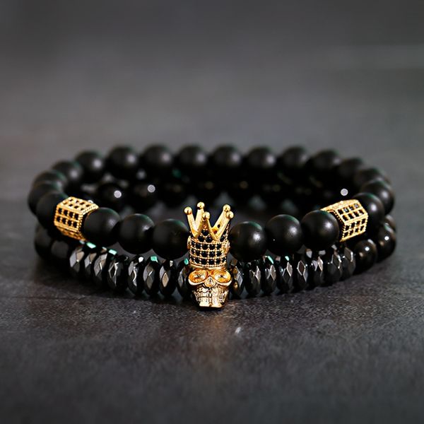 hematite black natural stone couples bracelets for women men cubic zircon crown skull geometric charms beaded bracelet pulseras
hematite black natural stone couples bracelets for women men cubic zircon crown skull geometric charms beaded bracelet pulseras