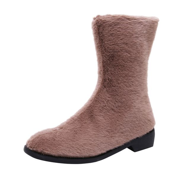 women winter snow boots fashion mid-tube boots ladies back zipper flat shoes, Black
women winter snow boots fashion mid-tube boots ladies back zipper flat shoes, Black
