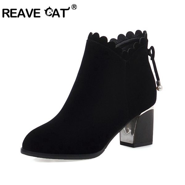 reave cat ankle boots women square toe faux suade booties zip female thick high heels shoes ladies winter footwear big size 45, Black
reave cat ankle boots women square toe faux suade booties zip female thick high heels shoes ladies winter footwear big size 45, Black