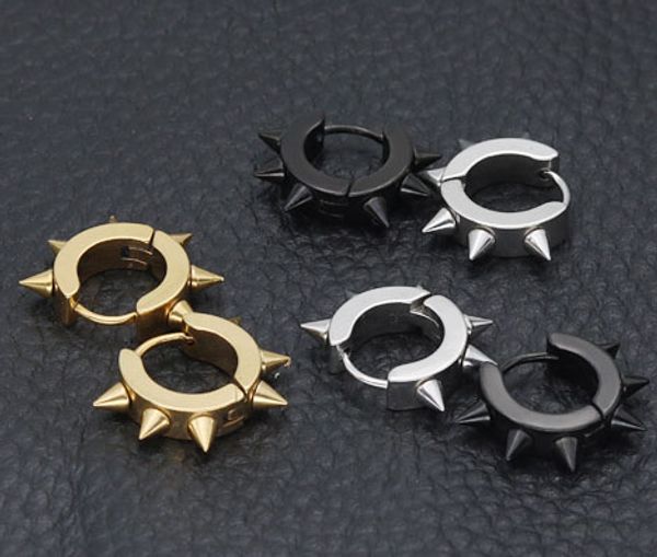 punk men earrings with six small cone tip black gold stainless steel earrings for women hoop fashion jewelry aros, Golden;silver
punk men earrings with six small cone tip black gold stainless steel earrings for women hoop fashion jewelry aros, Golden;silver
