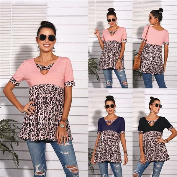 womens shirts patchwork leopard summer womens designer tshirts v neck short sleeve tees casual fashion loose sundress, White
womens shirts patchwork leopard summer womens designer tshirts v neck short sleeve tees casual fashion loose sundress, White
