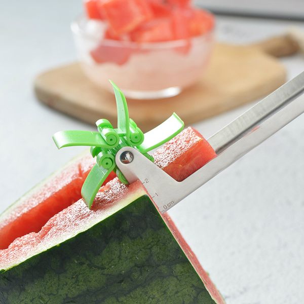 

wholesale windmill watermelon cutter 304 stainless steel fruit knife corer tongs melon watermelon slicer kitchen fruit tools ing