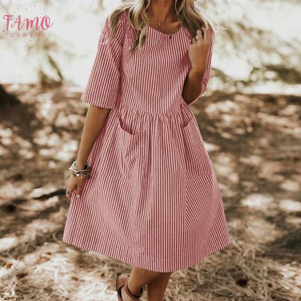 women loose striped pocket dress summer casual o neck half sleeve knee length dress ladies 2019 fashion party dresses 5xl, Black;gray
women loose striped pocket dress summer casual o neck half sleeve knee length dress ladies 2019 fashion party dresses 5xl, Black;gray