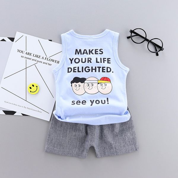 2019 children summer cartoon vest sets for kids boys and girls two-piece shorts baby sleeveless cotton clothing set blue, White
2019 children summer cartoon vest sets for kids boys and girls two-piece shorts baby sleeveless cotton clothing set blue, White