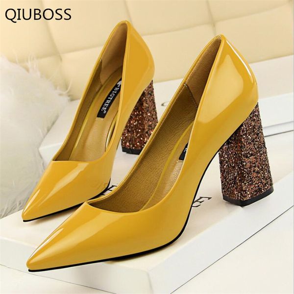 qiuboss fashion sequined cloth heels for women office shoes new patent leather pointed toe shoes high-heeled women q670, Black
qiuboss fashion sequined cloth heels for women office shoes new patent leather pointed toe shoes high-heeled women q670, Black
