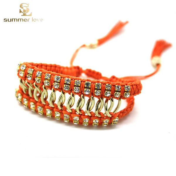 fashion double layer orange color weave bracelet for women crystal inlayed rope braided bracelet fashion jewelry gift 2019, Black
fashion double layer orange color weave bracelet for women crystal inlayed rope braided bracelet fashion jewelry gift 2019, Black