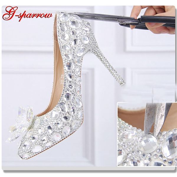 2019 silver rhinestone bride wedding shoes crystal high heels pointed toe handmade formal dress shoes cinderella prom pumps, Black
2019 silver rhinestone bride wedding shoes crystal high heels pointed toe handmade formal dress shoes cinderella prom pumps, Black