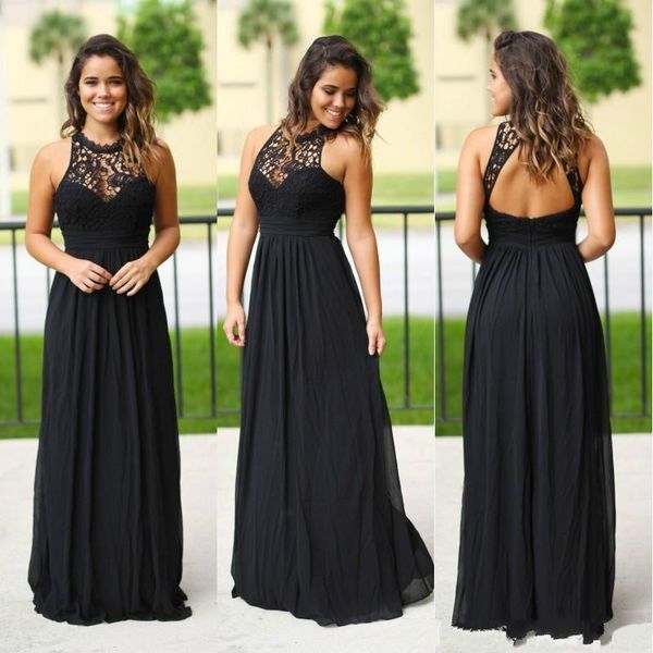 long black chiffon bridesmaids dresses 2020 halter neck lace country bridesmaid dress wedding party gowns, White;pink
long black chiffon bridesmaids dresses 2020 halter neck lace country bridesmaid dress wedding party gowns, White;pink