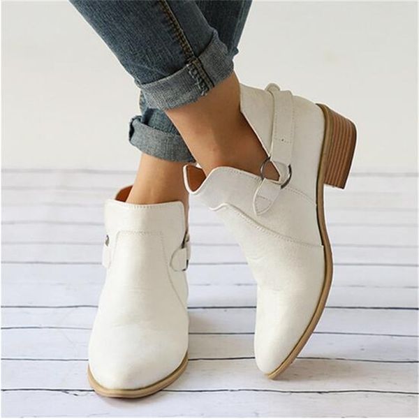 slip on women ankle boots pointed toe pu leather low heels shoes woman booties high heels size 35-43, Black
slip on women ankle boots pointed toe pu leather low heels shoes woman booties high heels size 35-43, Black