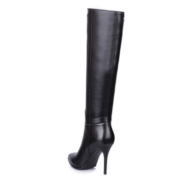 womens boots platform genuine leather high thin heel boots pointed toe side zipper knee high shoes female elegant boots, Black
womens boots platform genuine leather high thin heel boots pointed toe side zipper knee high shoes female elegant boots, Black