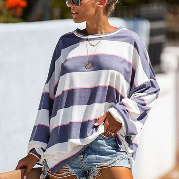 women shirts fashion stripe bat sleeve o-neck all-match students t-shirts autumn harajuku loose clothing casual t shirt, White
women shirts fashion stripe bat sleeve o-neck all-match students t-shirts autumn harajuku loose clothing casual t shirt, White