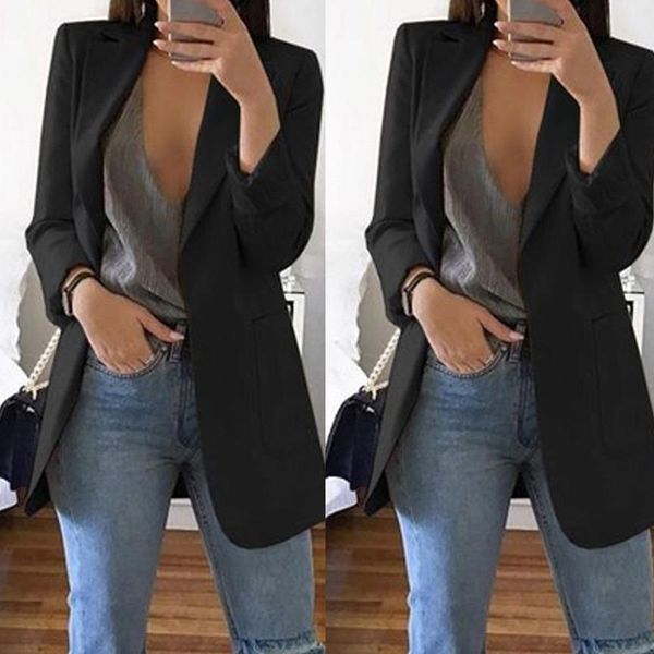4 colors autumn jacket female solid slim suit women blazer office lady business suits pockets coat black grey khaki, White;black
4 colors autumn jacket female solid slim suit women blazer office lady business suits pockets coat black grey khaki, White;black