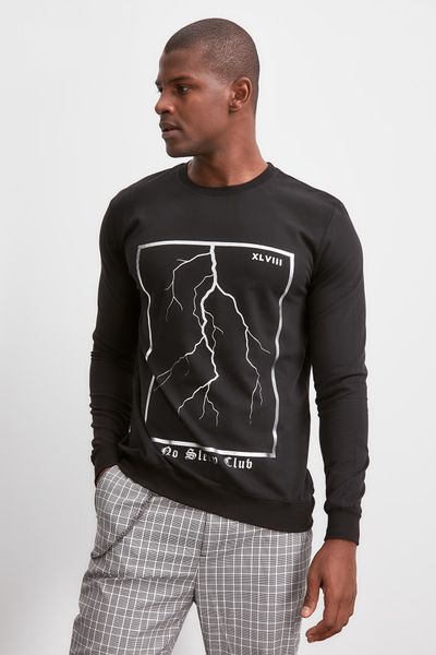 trendyol printed sweatshirts tmnaw20sw0701, Black 
trendyol printed sweatshirts tmnaw20sw0701, Black
