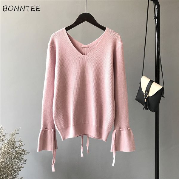 pullovers women various color bow drawstring elegant trendy knitted butterfly sleeve v-neck sweater korean style womens daily, White;black
pullovers women various color bow drawstring elegant trendy knitted butterfly sleeve v-neck sweater korean style womens daily, White;black