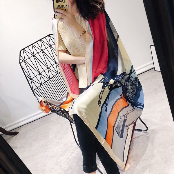 fashion-brand design -2019 new silk scarf for women versatile silk satin scarf for woming shawl dual purpose, Blue;gray
fashion-brand design -2019 new silk scarf for women versatile silk satin scarf for woming shawl dual purpose, Blue;gray