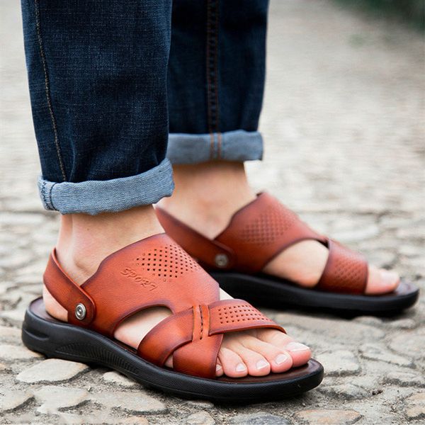2020 men's super light men summer breathable leather sandals beach slide sandals leather shoes fashion breathable male footwear, Black
2020 men's super light men summer breathable leather sandals beach slide sandals leather shoes fashion breathable male footwear, Black
