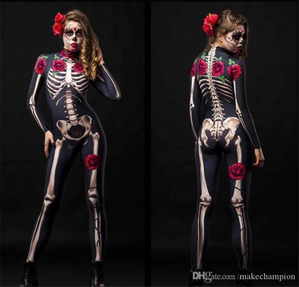 rose skull cosplay catsuit costumes halloween scary jumpsuit props long sleeve full party stagewear, Black
rose skull cosplay catsuit costumes halloween scary jumpsuit props long sleeve full party stagewear, Black