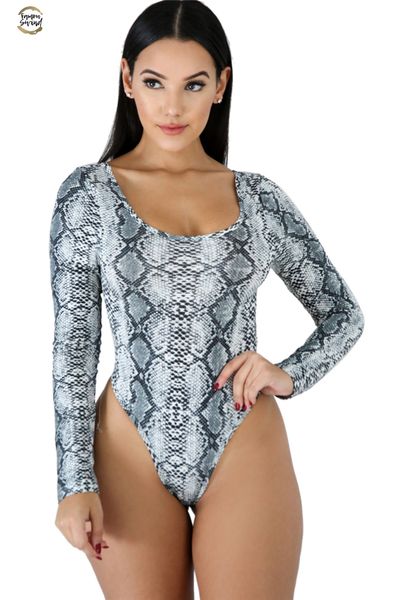 women snakeskin print bodysuits scoop neck long sleeve casual romper fashion summer swimwear swimming suit, Black;white
women snakeskin print bodysuits scoop neck long sleeve casual romper fashion summer swimwear swimming suit, Black;white