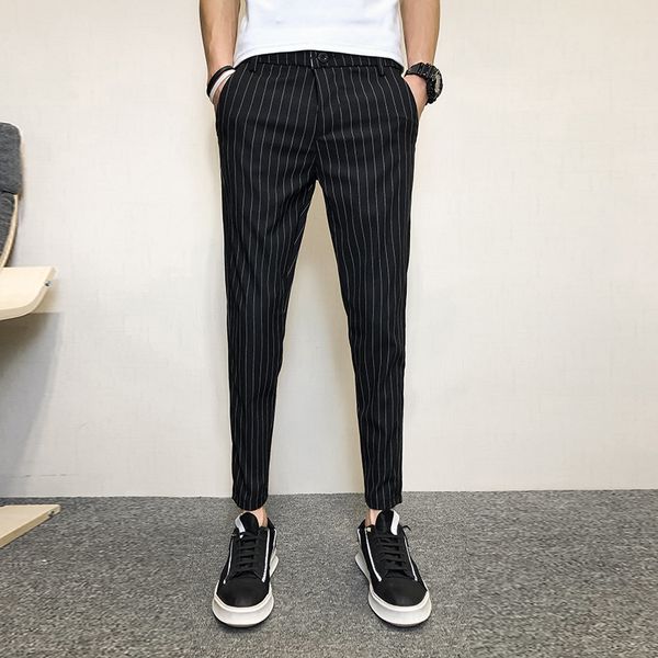 korean 2020 summer black pants men fashion ankle length men striped pants casual all match slim fit trousers black 34-28 hot
korean 2020 summer black pants men fashion ankle length men striped pants casual all match slim fit trousers black 34-28 hot