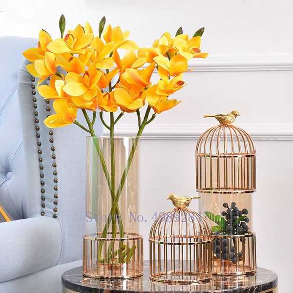 creative nordic metal gold imitation bird cage glass vase modern home decoration flower arrangement crafts ornaments wedding
creative nordic metal gold imitation bird cage glass vase modern home decoration flower arrangement crafts ornaments wedding