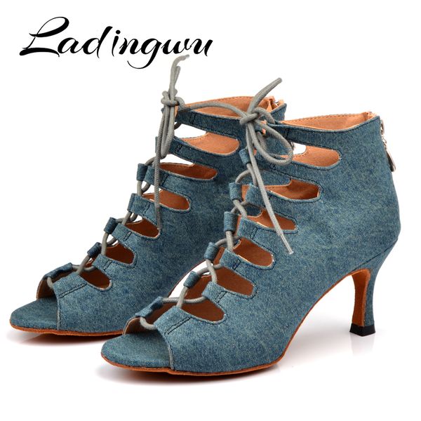 ladingwu latin dance shoes women denim blue dance boots wide thin high heel 10-6cm salsa performance ballroom shoes
ladingwu latin dance shoes women denim blue dance boots wide thin high heel 10-6cm salsa performance ballroom shoes