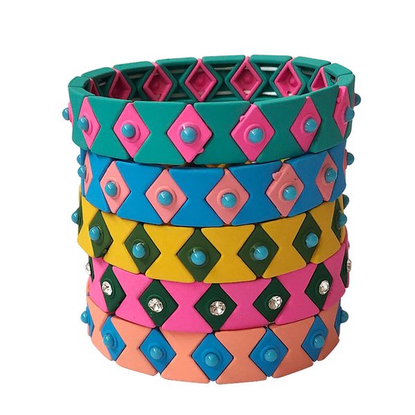 european and american new popular selling alloy crystal bohemian lacquered beaded handmade tile beads bracelet, Golden;silver
european and american new popular selling alloy crystal bohemian lacquered beaded handmade tile beads bracelet, Golden;silver