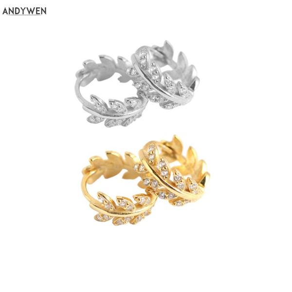 andywen 925 sterling silver 8.5mm leaves huggies middle hoops loops round earring ring piercing crystal cz women jewelry, Golden;silver
andywen 925 sterling silver 8.5mm leaves huggies middle hoops loops round earring ring piercing crystal cz women jewelry, Golden;silver