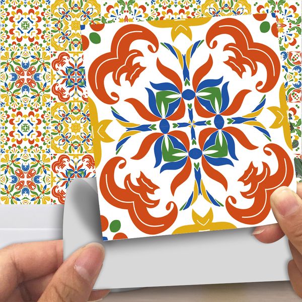 6pcs/set colorful pattern tiles wall stickers for kitchen bathroom decoration shine finished waterproof peel and stick art mural
6pcs/set colorful pattern tiles wall stickers for kitchen bathroom decoration shine finished waterproof peel and stick art mural