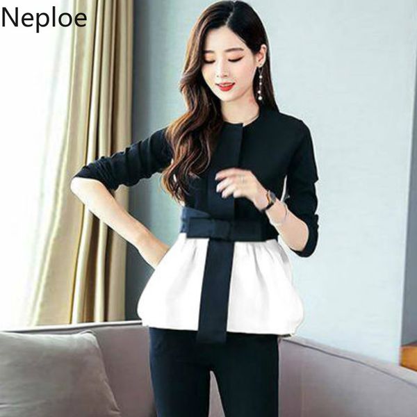 neploe o neck pullover ruffles design blazer female fashion contrast color patchwork bow slim casaco work style coat 81316, White;black
neploe o neck pullover ruffles design blazer female fashion contrast color patchwork bow slim casaco work style coat 81316, White;black