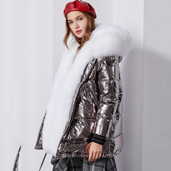 women's down & parkas oversized fur collar white duck coats women detachable parka 2021 glossy silver womens winter jacket, Black
women's down & parkas oversized fur collar white duck coats women detachable parka 2021 glossy silver womens winter jacket, Black