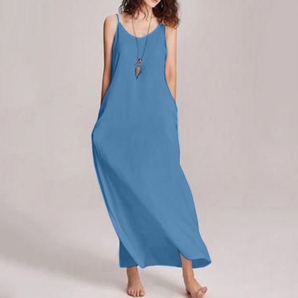 solid lined dress summer women solid sleeveless o-neck casual loose beach long dress zomerjurk dames 2019, Black;gray
solid lined dress summer women solid sleeveless o-neck casual loose beach long dress zomerjurk dames 2019, Black;gray
