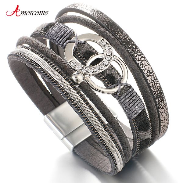 amorcome round leather bracelets for women 2019 bohemian multilayer ladies wide charm animal print bracelet female jewelry, Golden;silver
amorcome round leather bracelets for women 2019 bohemian multilayer ladies wide charm animal print bracelet female jewelry, Golden;silver