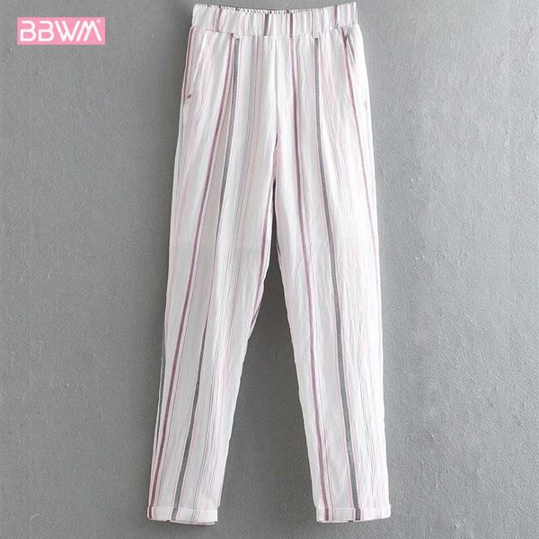 2019 summer new high waist slim slimming fashion wild striped feet nine pants casual pants women, Blue
2019 summer new high waist slim slimming fashion wild striped feet nine pants casual pants women, Blue
