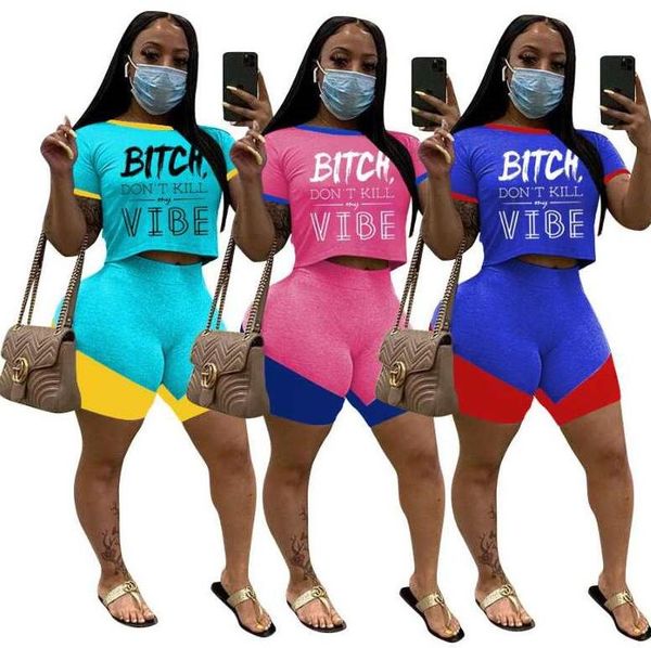 summer women sports suit designer letters short sleeve t shirt tee shorts set patchwork color brand two piece outfits luxury tracksuit d6203, White
summer women sports suit designer letters short sleeve t shirt tee shorts set patchwork color brand two piece outfits luxury tracksuit d6203, White